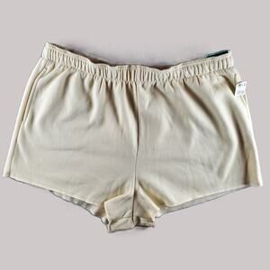 DSG Mid Rise Relaxed Fit Oversized Fleece Shorts Beige Pockets Women 2XL‎ New